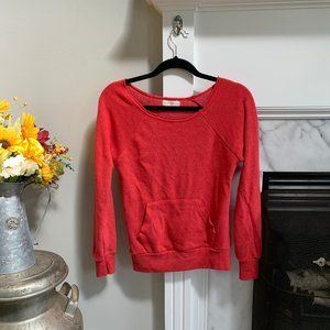 Red wide neck sweatshirt